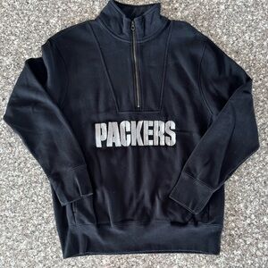 Packers Black Quarter-Zip Pullover Sweatshirt